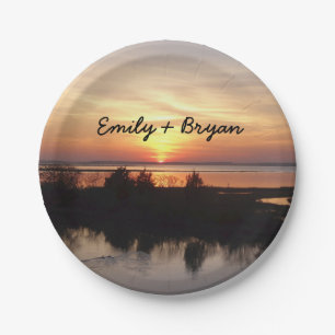 Prato De Papel Chincoteague Sunset II Virgínia Landscape