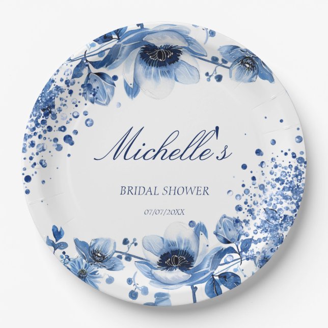 Prato De Papel Chinoiserie Asiática Light Blue Bridgerton (Frente)