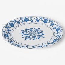 Chinoiserie azul branco vintage minimalista modern