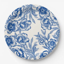 Prato De Papel Chinoiserie azul floral Thats Amore Chá de Noiva 