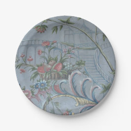Prato De Papel Chinoiserie Blue China Floral Antiguidade Rosa