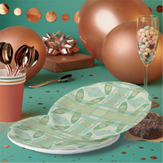 Prato De Papel Chintz Boêmio Oliva Verde Novo