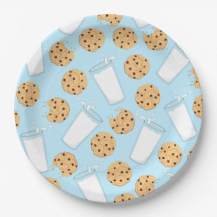 Prato De Papel Chip Cookies primeiro aniversario Festa Azul