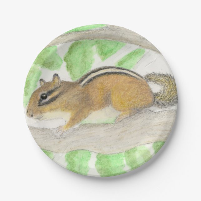 Prato De Papel Chipmunk na Árvore da Maçã (Frente)