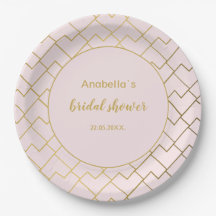 Chique Geométrico Moderno Rosa Bege Dourado
