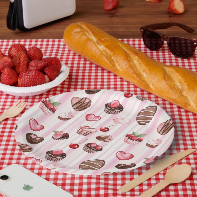 Prato De Papel Choco Heart Paper Plate (Piquenique)