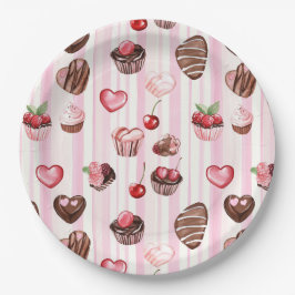 Prato De Papel Choco Heart Paper Plate