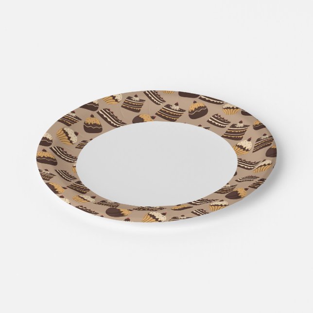 Prato De Papel Chocolate e pastas 3 (Inclinado)