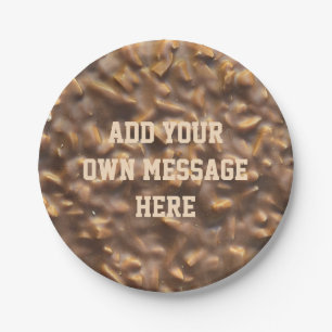 Prato De Papel Chocolate Grosso Personalizado com Texto Personali