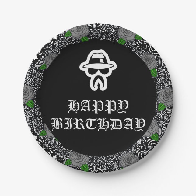 Prato De Papel Cholo Theme Party Plates (Frente)
