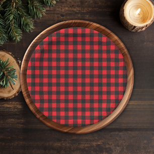 Prato De Papel Chop Chop! Chá de fraldas Rustic Lumberjack Flanne