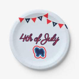 Prato De Papel Chow Chow Red White E Blue 4 De Julho