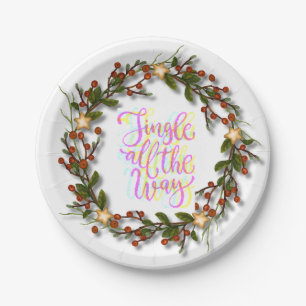 Prato De Papel christams wreath jingle as placas de papel dos sin