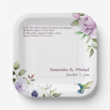 Christian Wedding Paper Plates - Canção de Salomão