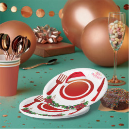 Prato De Papel Christmas Bon Appétit Paper Plate