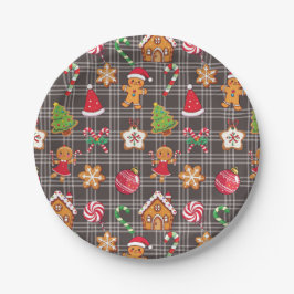 Prato De Papel Christmas Gingerbread Cookies Paper Plates