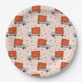 Prato De Papel Christmas Holiday Santa's Mail Truck Paper Plates