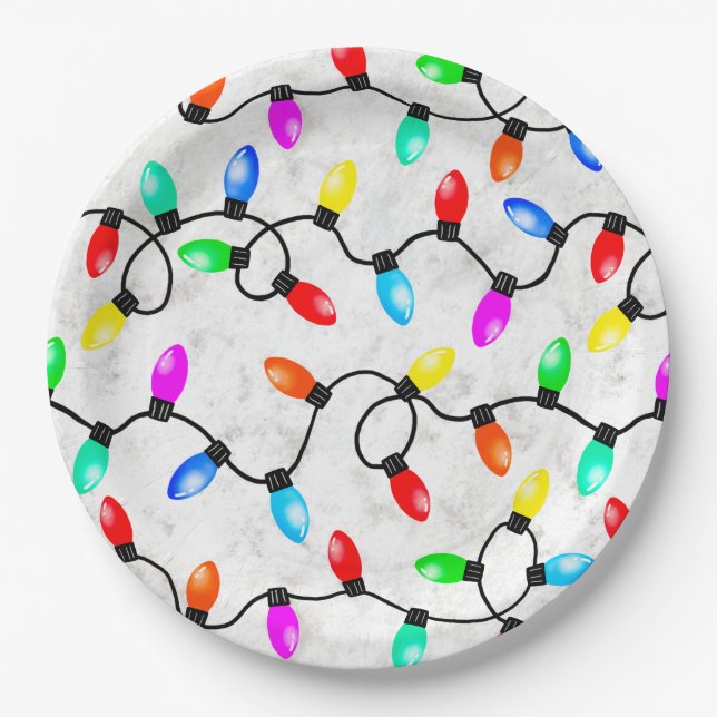 Prato De Papel Christmas Lights In The Snow (Frente)