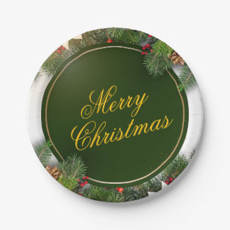 Prato De Papel Christmas Paper Plate – Festive Holiday Tableware