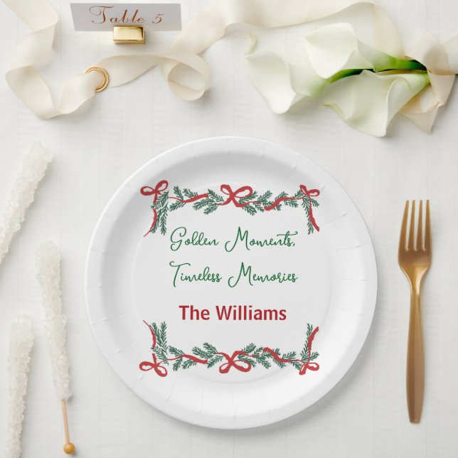 Prato De Papel Christmas Paper Plates – Holiday Celebrations (Casamento)
