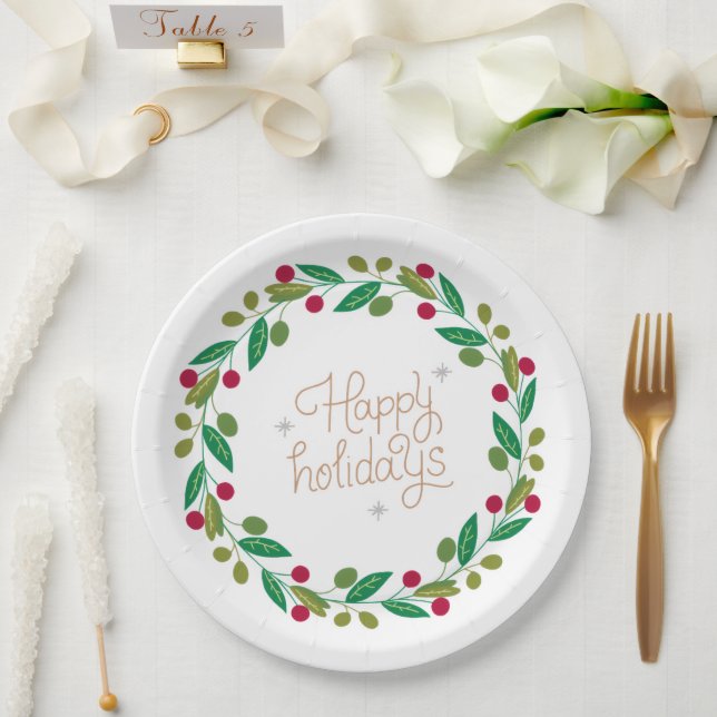 Prato De Papel Christmas Paper Plates– Holiday Party Dining  (Casamento)