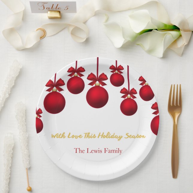 Prato De Papel Christmas Paper Plates– Holiday Party Table Esse (Casamento)