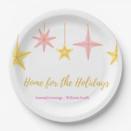 Prato De Papel Christmas Paper Plates with Holiday Motifs