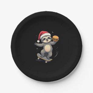 Prato De Papel CHRISTMAS SLOTH Engraçado Pé-de-Pé de Natal (