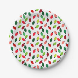 Prato De Papel Christmas Tree Lights Party Paper Plates