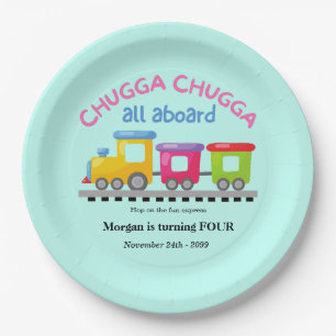 Prato De Papel Chugga Choo Trem Pensava Cartoon Qualquer Idade An