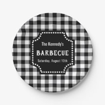 Churrasco De Gingham Preto E Branco