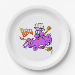 Prato De Papel CHURRASCO Octopus Cust. Placas de papel