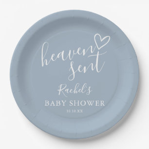 Prato De Papel Chuva Celestial Menino Azul Baby Shower