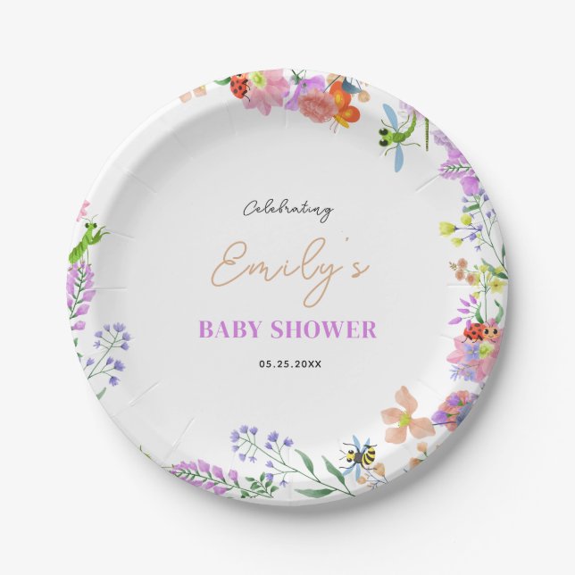 Prato De Papel Chuva de Amor Baby Shower (Frente)