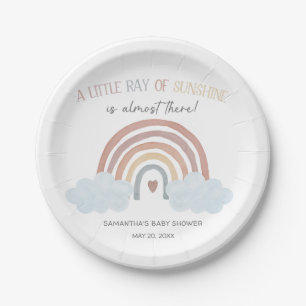 Prato De Papel Chuva de Amor Boho Baby Shower