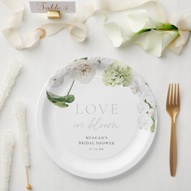 Prato De Papel Chuva de Amor em Flor Chá de Noiva (Casamento)