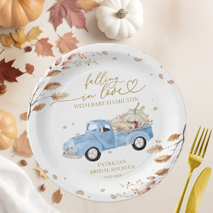 Prato De Papel Chuva de Amor no Outono Baby Shower