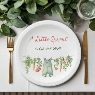 Prato De Papel Chuva de Bebê Farmhouse Little Sprout Clothesline