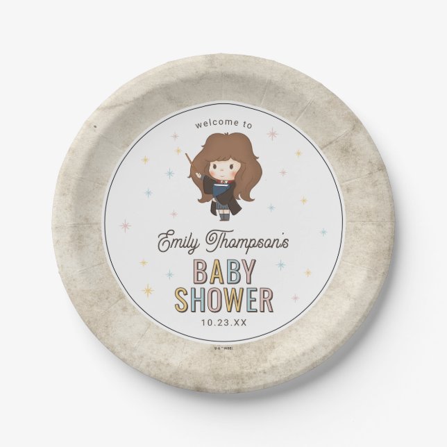 Prato De Papel Chuva de Bebê Harry Potter Chibi Hermione (Frente)