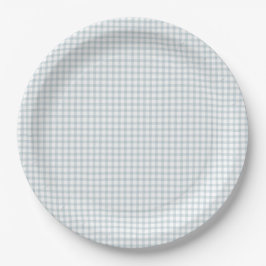 Prato De Papel Chuva de Bebê Préppy Cottagecore Xadrez Gingham Az