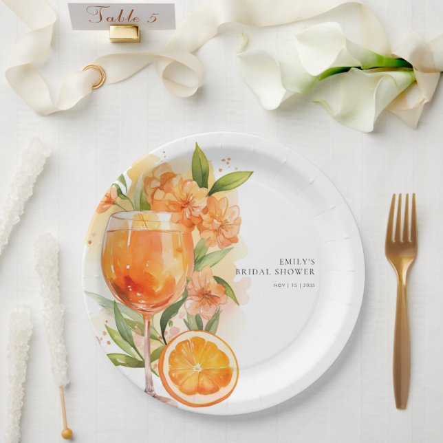 Prato De Papel Chuva de Noiva Aperol Spritz (Casamento)