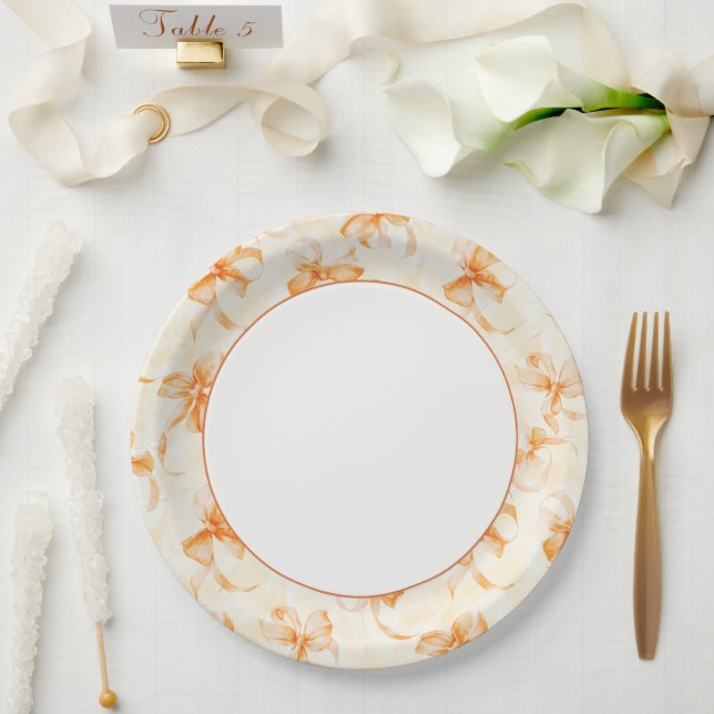 Prato De Papel Chuva de Noiva Arcos Laranja (Casamento)