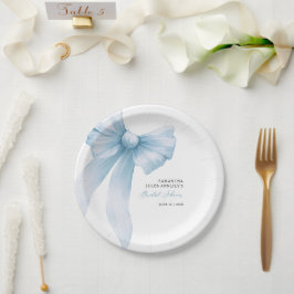 Prato De Papel Chuva de Noiva Azul Coquette Festa de Noivado