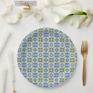 Prato De Papel Chuva de Noiva Azulejos Itália Mediterrâneo