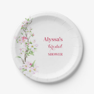 Prato De Papel Chuva de Noiva com Flor de Maçã Personalizada