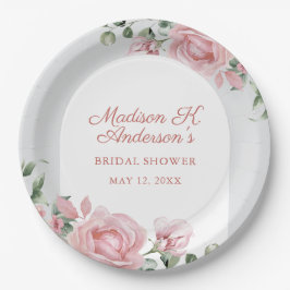 Prato De Papel Chuva de Noiva com Rosas Rosa Clássico