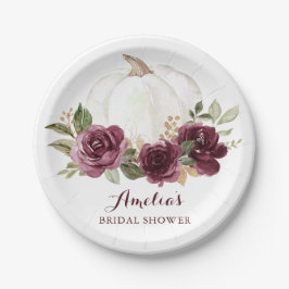 Prato De Papel Chuva de Noiva Floral Burgundy Abóbora Marsala Out