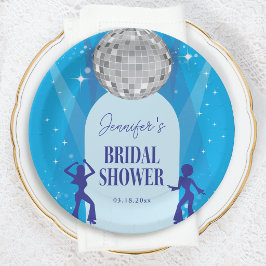 Prato De Papel Chuva de Noiva Rainha da Dança Disco Azul dos Anos