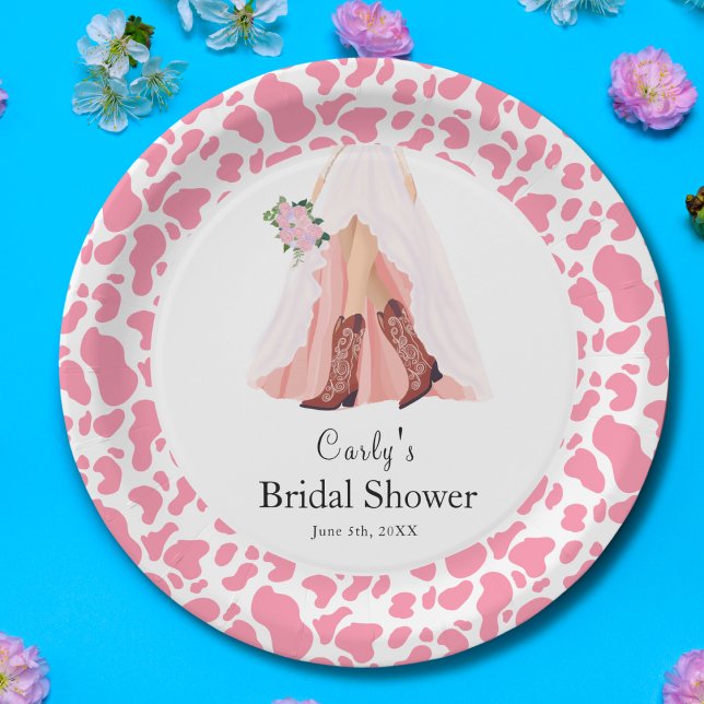 Prato De Papel Chuva de Presentes de Noiva com Botas de Cowboy e  (Criador carregado)