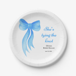 Prato De Papel Chuva de Presentes para Noiva - Laço Azul Ela Vai 